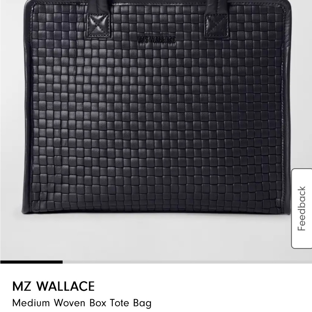 NET MZ Wallace Black Woven Medium Tote